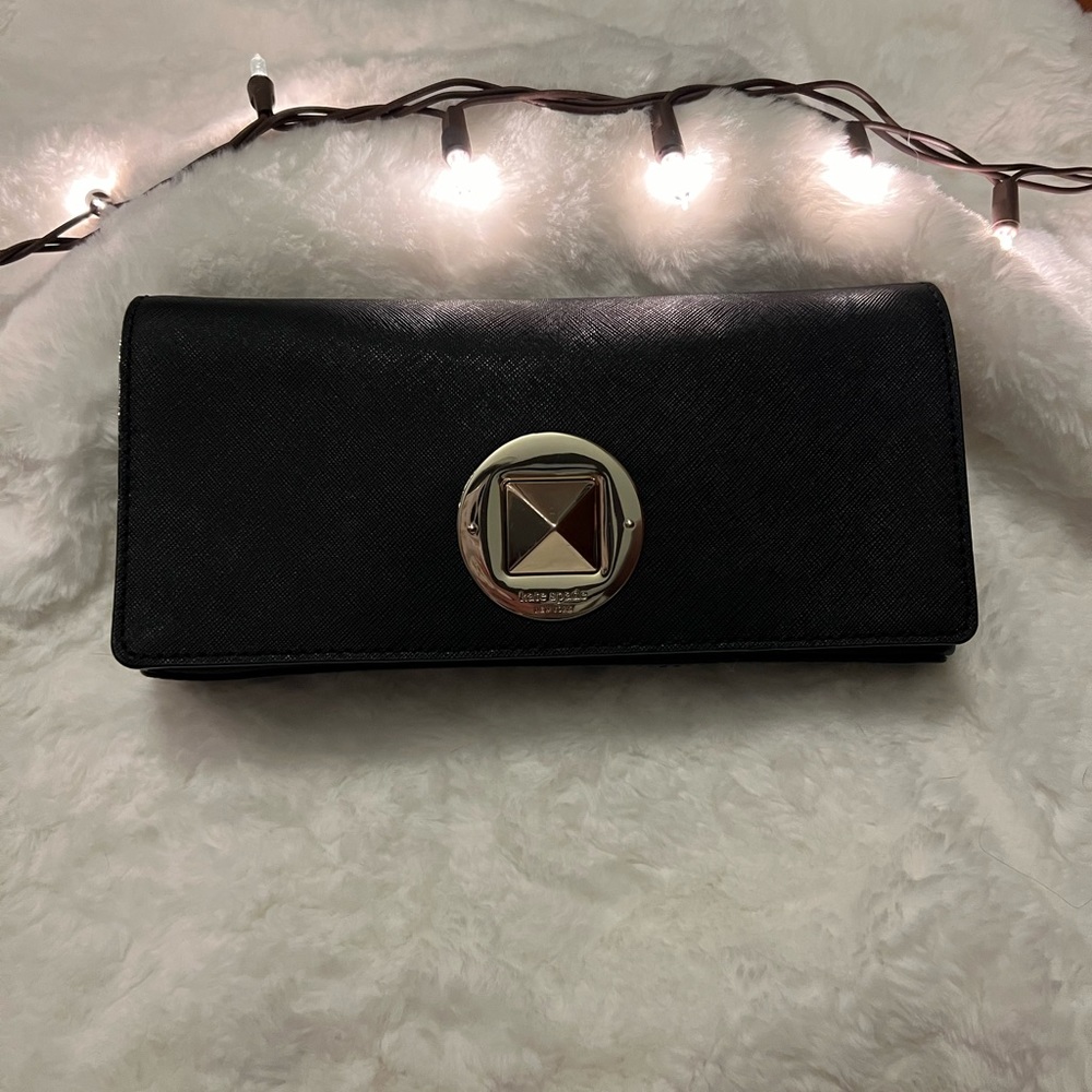 Kate Spade Keira Newbury Lane Black Saffiano Leather Clutch